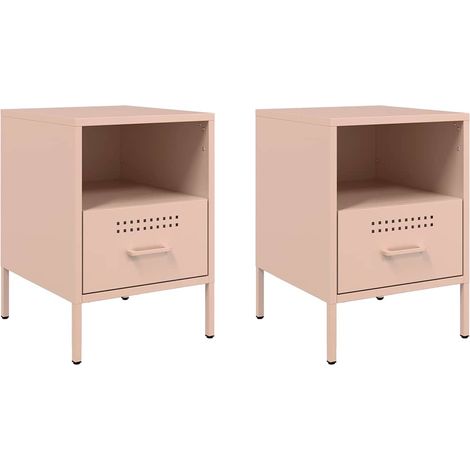 Maison Exclusive - Comodini 2 pz Rosa 36x39x50,5 cm in Acciaio