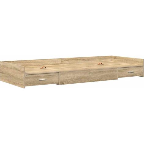 Lit simple,Lit adulte,Cadre de lit avec rangement Chêne Sonoma 90 x 200 cm CFW9584098 (1/5)