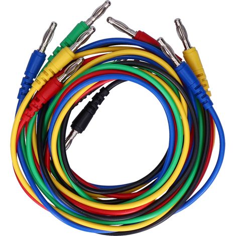 Jeu de câbles de test avec connecteurs bananes, fil de test électrique de 4 mm² et sonde à pinces crocodiles, 1 mètre de long (1/5)