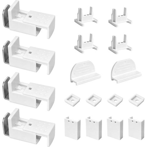 18 Pièces Kit Fixation Store Plissé sans Perçage Pince Fenêtre Réglage 20mm (1/5)