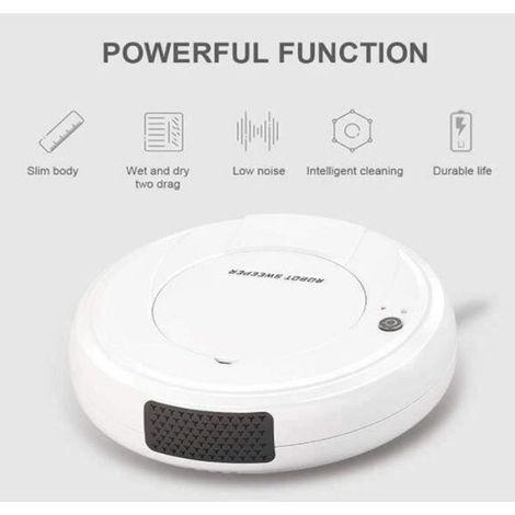 Robot Aspirateur - 3 en 1 Aspiration Balayage Essuyage - 1800 Pa - Hauteur 6,5 cm - Pour Sol Plat - 1 Pièce (1/4)