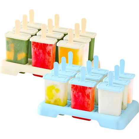 Moules à glace, lot de 18 moules à glace, réutilisables, adaptés à la fabrication de glaces, sorbets, yaourts et jus maison