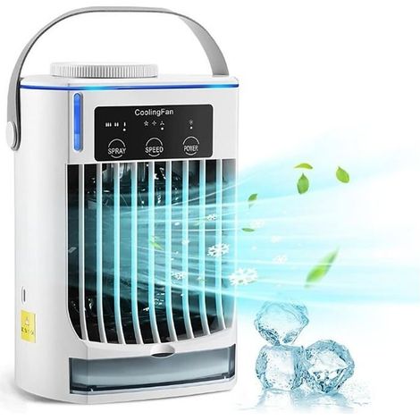 (white)Fan of conditioning portable, mini cooler air,three speeds of wind, two modes,large tank water of 500 ml (1/4)