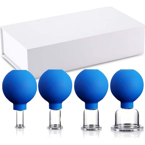 Ventouse En Verre - Kit De 4 Ventouses De Diamètre 15 25 35 Et 55 Mm Pour Corps Visage Et Jambes - 4 Pièces (1/5)