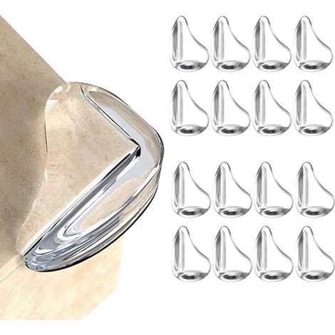 Protectores de esquinas para bebés, paquete de 16 piezas, protectores de esquinas transparentes, cubren muebles afilados (1/5)