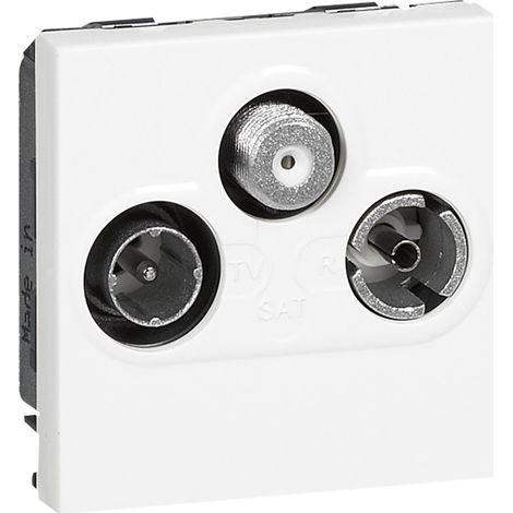 Enchufe de TV Mosaic - Blanco - TV-R-SAT - 2 módulos