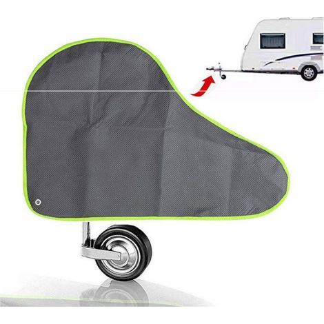 Funda protectora gris para la barra de remolque, funda protectora para caravanas y remolques, enganche universal, funda de remolque, funda para el cabezal del enganche de caravana y remolque. (1/4)