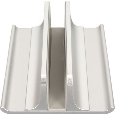 Support vertical pour ordinateur portable 3 en 1 en alliage d'aluminium, taille réglable, gain de place, pour ordinateurs portables jusqu'à 17,3 pouces, couleur argent. (1/5)