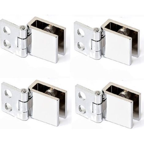 4 Stück Möbelscharnier Glastür, Klemmscharnier, Glastürclip, geeignet für Vitrine, Öffnen und Schließen von Glas