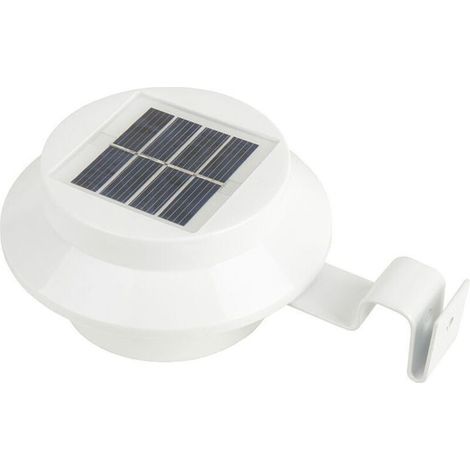 Lot de 3 lampes solaires pour gouttières, lampes solaires d'extérieur avec support réglable, pour clôture, jardin, mur, cour (blanc,lumière chaude) (1/5)