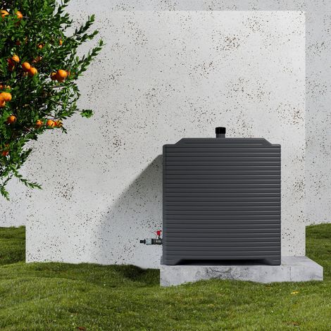 Mon Marché Déco – Récupérateur d'eau de pluie modulable 126L – Connectable horizontalement/verticalement – Résistant aux intempéries – Pour espaces restreints (1/4)
