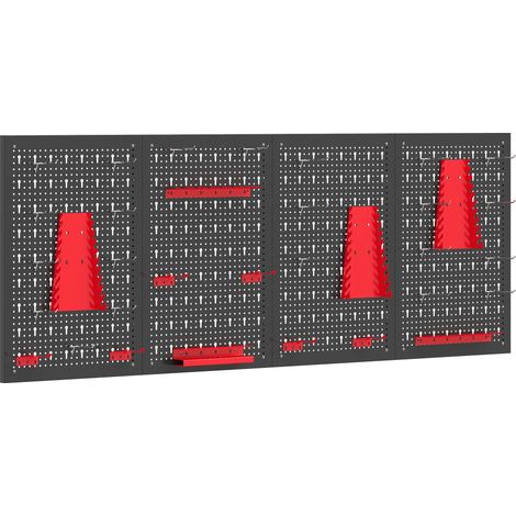 Coffret d'outils pour panneaux perforés, 4 x 60 x 40 cm, 38 pièces