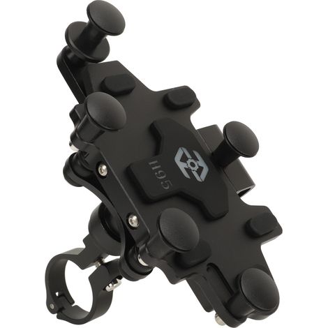Support de téléphone pour moto, réglable à 540°, en alliage d'aluminium, pour guidon de vélo, noir. (1/5)