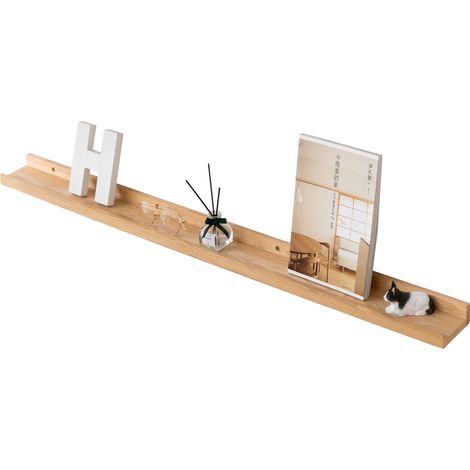 Étagère Murale, 90cm Étagère Flottante en Bois de chêne Massif, Rustique Etagere Bois pour Salon, Cuisine, Chambre, Salle de Bain (1/5)