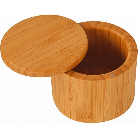 Pot à épices en bois avec couvercle, flacon de rangement pour sucre, sel, poivre et herbes, récipient pour assaisonnements de barbecue (1/4)