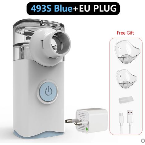 (Bleu) Nébuliseur portable à membrane - Inhalateur silencieux à nettoyage automatique, adapté aux enfants (1/4)