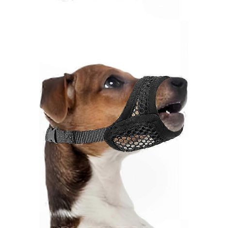 Weicher Netzmaulkorb für kleine und mittelgroße Hunde mit kurzer Schnauze, komfortabel und sicher bissfest, geeignet für brachycephale Rassen, Atemschutz (1/5)