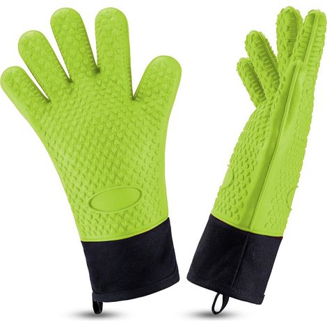 Gants de cuisine Gants anti-chaleur Silicone et coton -40 °C à 230 °C Barbecue Four Cuisinière Par 2 (1/5)