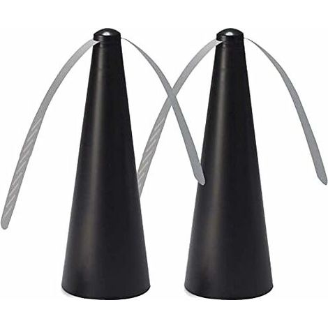 SHINING HOUSE Blade Repellent - 9 9 25cm Ventilateur anti-mouches indolore - Empêche les insectes volants - Repas en plein air Jardin Camping 2pcs Noir (1/5)