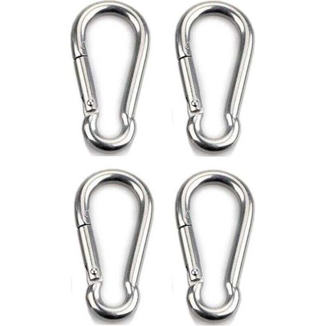 4pcs Mousqueton de Fixation pour Charges Lourdes, Sports, Chiens de Serrure, Hamac Balançoire, en Acier Inoxydable 304, 6mm Épaisseur (1/4)