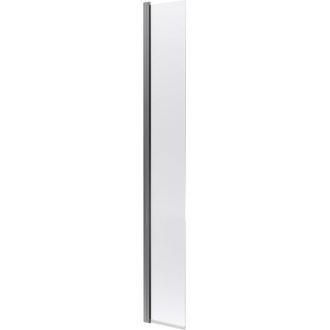 Nuie Wet Room Concealed Hinged Flipper Panel 1850mm High x 300mm Wide 8mm Glass - Brushed Pewter (1/2)
