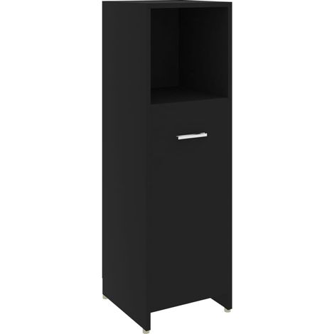 Bathroom Cabinet Black 30x30x95 cm Engineered Wood vidaXL