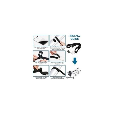 8 Pièces enrouleur de bâche pour piscine sangles et clips de fixation pour les enrouleurs moulinet de couverture solaire de piscine pour tube solaire de moulinet de piscine creusée (1/4)