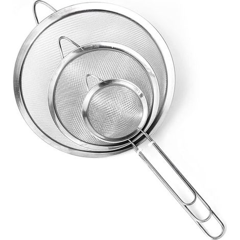 Feines Küchensieb – Edelstahl – 3-teiliges Set – 7/12/18 cm (1/2)