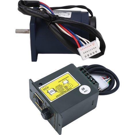Moteur à engrenage 6W AC220V, silencieux et réversible, couple élevé 1400 tr/min, variateur de vitesse inclus, résistant à la chaleur. (1/5)