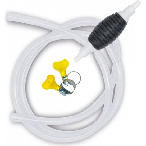 Pompe à siphon - VENTEO - Pompe manuelle pour l'essence, l'huile, l'eau - Transfert de liquide - Tuyau de 2 M - Universelle