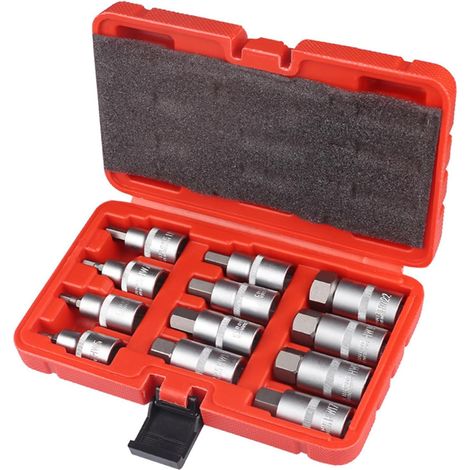 Lot de 12 embouts hexagonaux professionnels de 1,27 cm