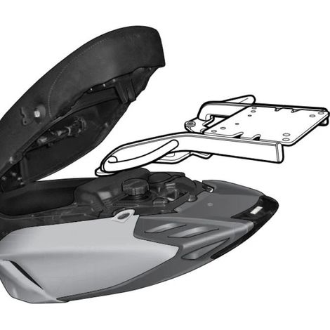 Portapacchi per bauletto Shad per Piaggio TPH 50 Typhoon 12 pollici, TPH 50 Typhoon 12 Zoll E2, TPH 125 4T Typhoon (1/3)