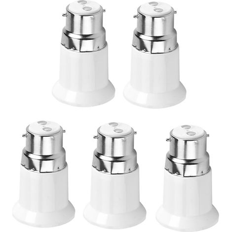 Lot de 5 adaptateurs pour douille B22 mâle vers E27 femelle (1/5)