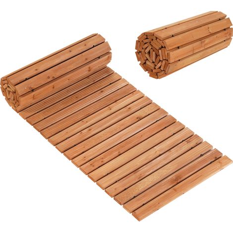 8 FT Wooden Garden Pathway with Non-Slip Surface for Patio-Natural