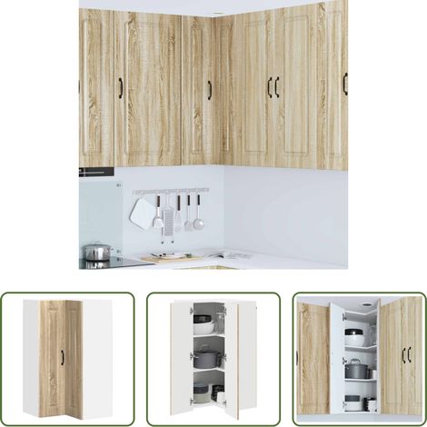 Küchenregal Holz - Küchenschrank mit Speicher Kalmar Sonoma-Eiche 57 x 57 x 100 cm (1/5)