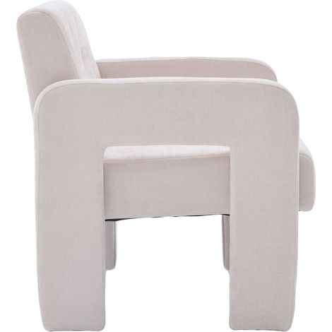 Sillón 1 Plaza con Reposabrazos Ergonómicos Acolchado Cómodo Espuma De Alta Densidad Estructura Robusta en Chenilla Beige (1/5)