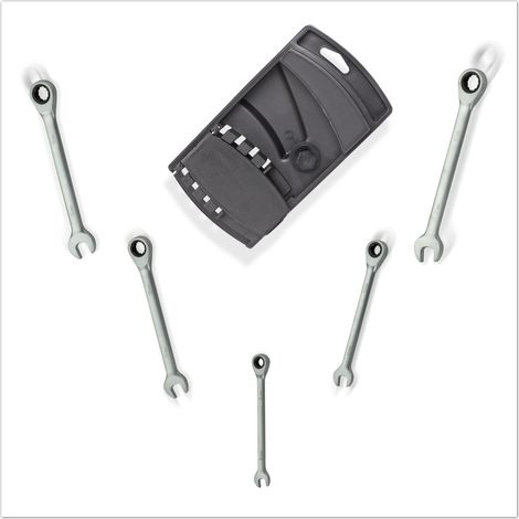 Ringschlüssel Gabelschlüssel Maulschlüssel Ratschenschlüssel Set 5 tlg. Werkzeug (1/5)
