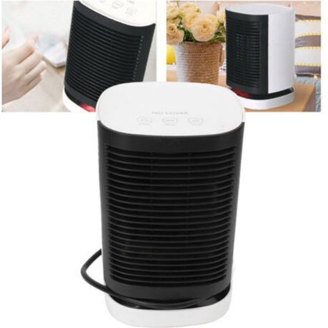 Portable Mini Oscillating Heater, Energy-Saving Electric Desktop Heater, White