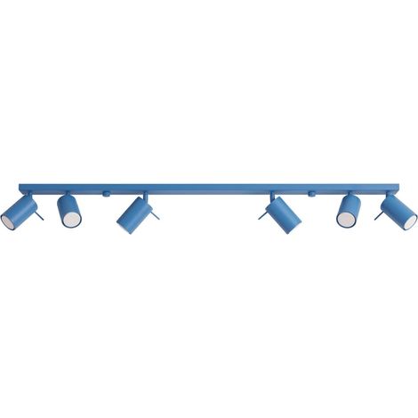 Plafonniers RING acier bleu clair 6xGU10 118cm Sollux (1/2)
