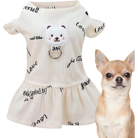 Costumes pour Chiens de Taille Moyenne, Robes pour Chiens de Petite Taille Robe pour chien en polyester à motif ours,Vêtements doux et confortables pour animaux de compagnie, vêtements quotidiens po (1/5)