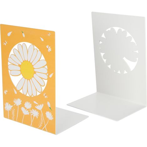 Lot de 2 serre-livres en métal antidérapants et stables, pour la maison ou le bureau (Daisy) (1/5)