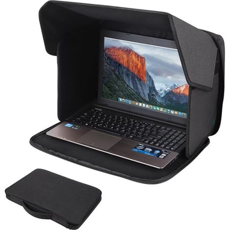 Pare-soleil pour ordinateur portable – Protection légère et anti-reflets pour préserver la confidentialité (conçue pour une utilisation en extérieur au bureau), pare-soleil pliable et portable pour or (1/5)