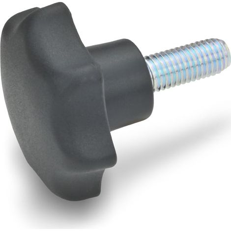Ganter Norme Éléments étoile poignée Vis, Lot de 5, noir, mat, GN 6336.4 de St 63 – M12–60 (1/3)