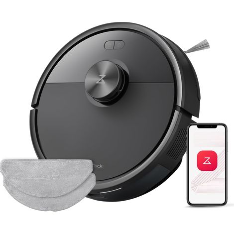 Aspirateur Robot Laveur 10 000 Pa,Noir Double Conception Anti-Enchevêtrement, Durée de Nettoyage Prolongée, Navigation avec LiDAR Précis (1/5)