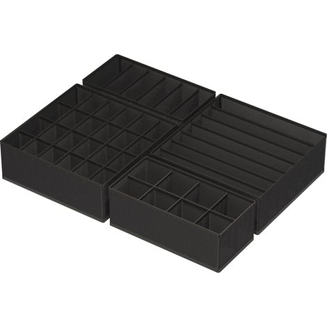 JANMIR-Organisateur de vêtements à 4 tiroirs, séparateurs de rangement pliables pour armoire, boîtes de rangement en tissu pour chaussettes, sous-vêtements, soutiens-gorge (1/5)