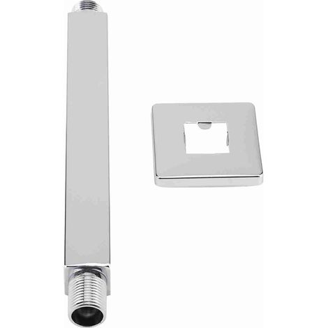 Support mural carré de tuyau de bras de douche supérieur d'acier inoxydable pour la tête de plafond de salle de bains (20 cm)
