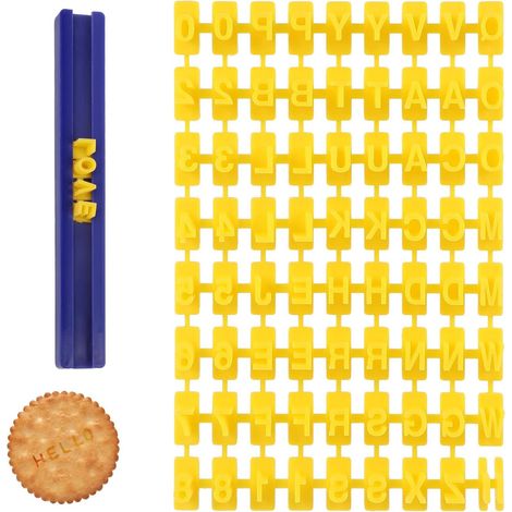 Emporte Piece Alphabet et Chiffre,72 Emporte piece Lettre Tampon Patisserie,Tampons à Biscuits Avec Lettres,Lettre Cookies Stamp, Idéal pour Pâtisserie Familiale et Cadeau (1/5)