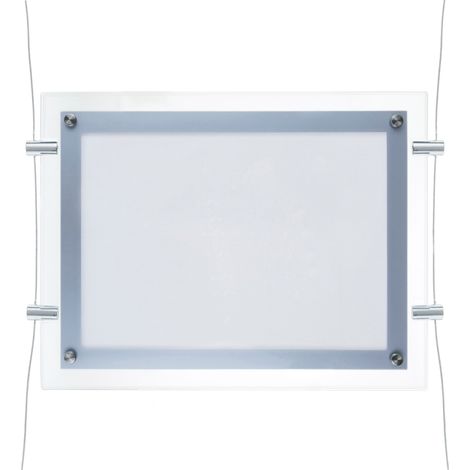 PrimeMatik - Cadre carré avec éclairage LED acrylique A2 670x495mm recto-verso pour affiche publicitaire o signe (1/5)
