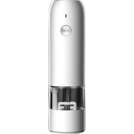 Moulin à poivre électrique blanc, rechargeable par USB, haute dureté, résistant à l'usure, automatique, pour la cuisine et le restaurant. (1/5)