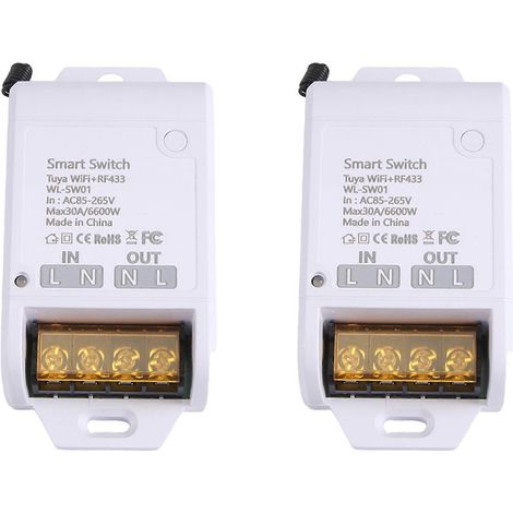 2 interrupteurs intelligents WiFi ZigBee Graffiti marche/arrêt 30 A WiFi + RF433 haute puissance avec télécommande, commande vocale et lampe multifonction (1/5)